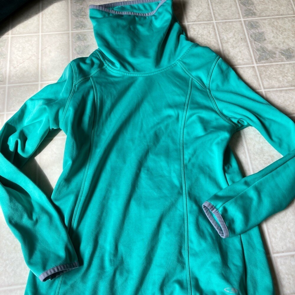 Champion Duo Dry Funnel Neck bright‎ Turquoise Sweatshirt size small